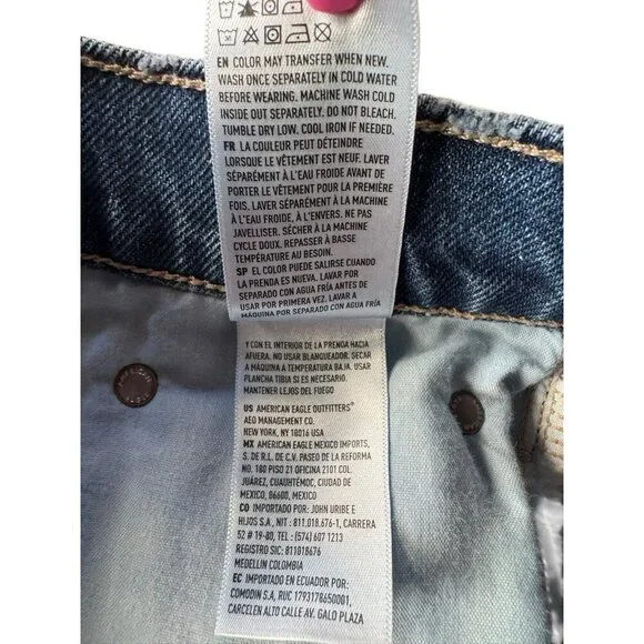 American Eagle Super High Rise Straight Women's Sz 6 Denim Jeans - Picture 7 of 12